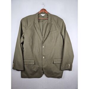 Old Navy Linen Blend Blazer Sport Coat Men's Size XXXXL Tall Dark Olive Green